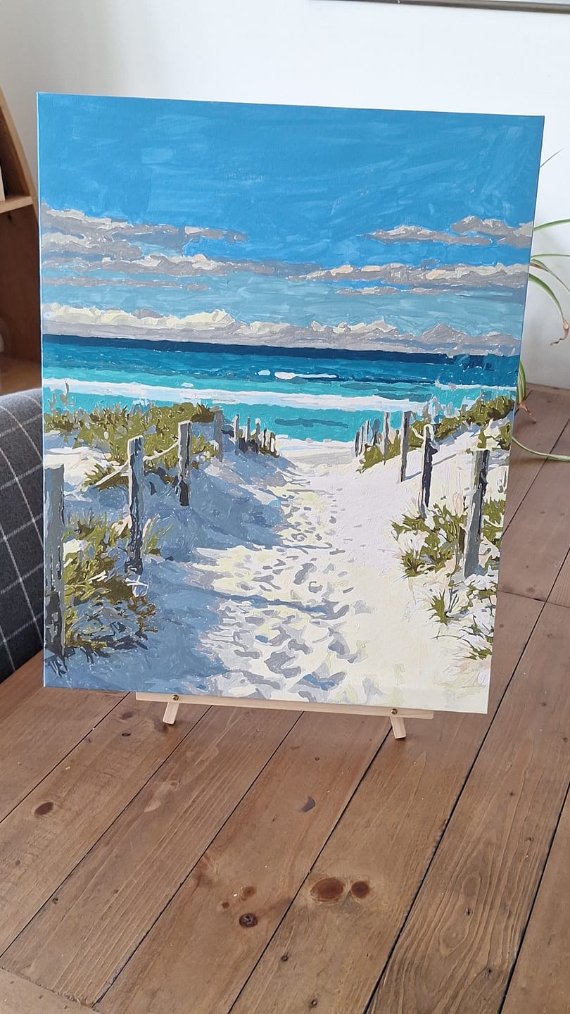 Customer photo review of Beach Path | Paint by Number