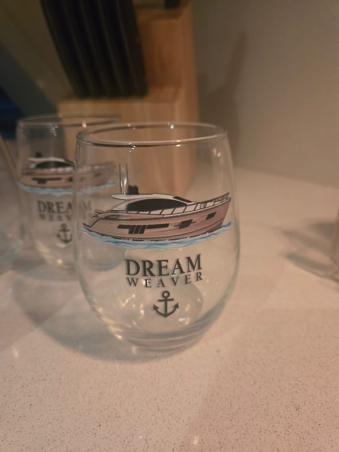 Customer photo review of Custom Stemless Wine Glass