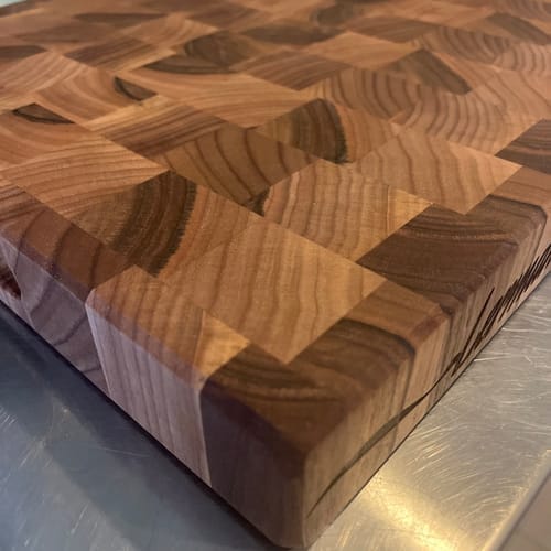 Customer photo review of Personalized Cutting Boards for 5+ — Family, Corporate & Closing Gifts