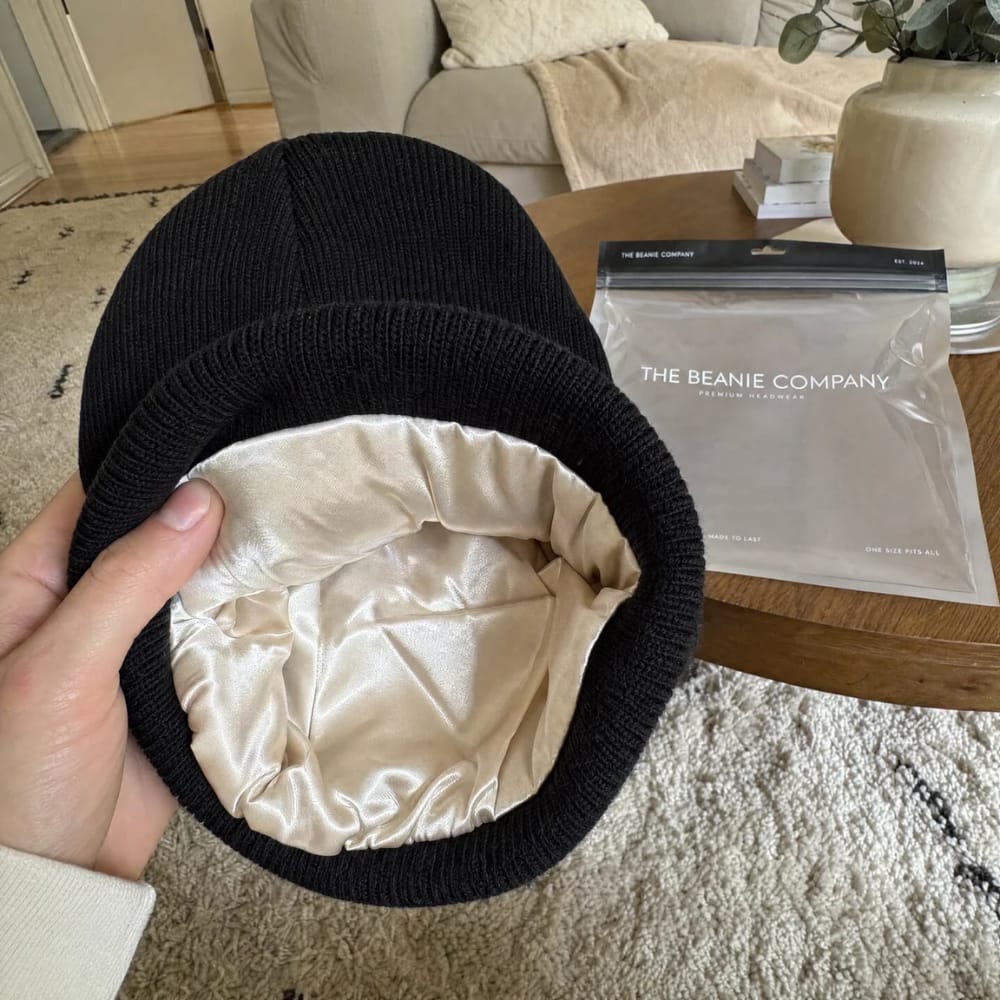 Customer photo review of Satin beanie