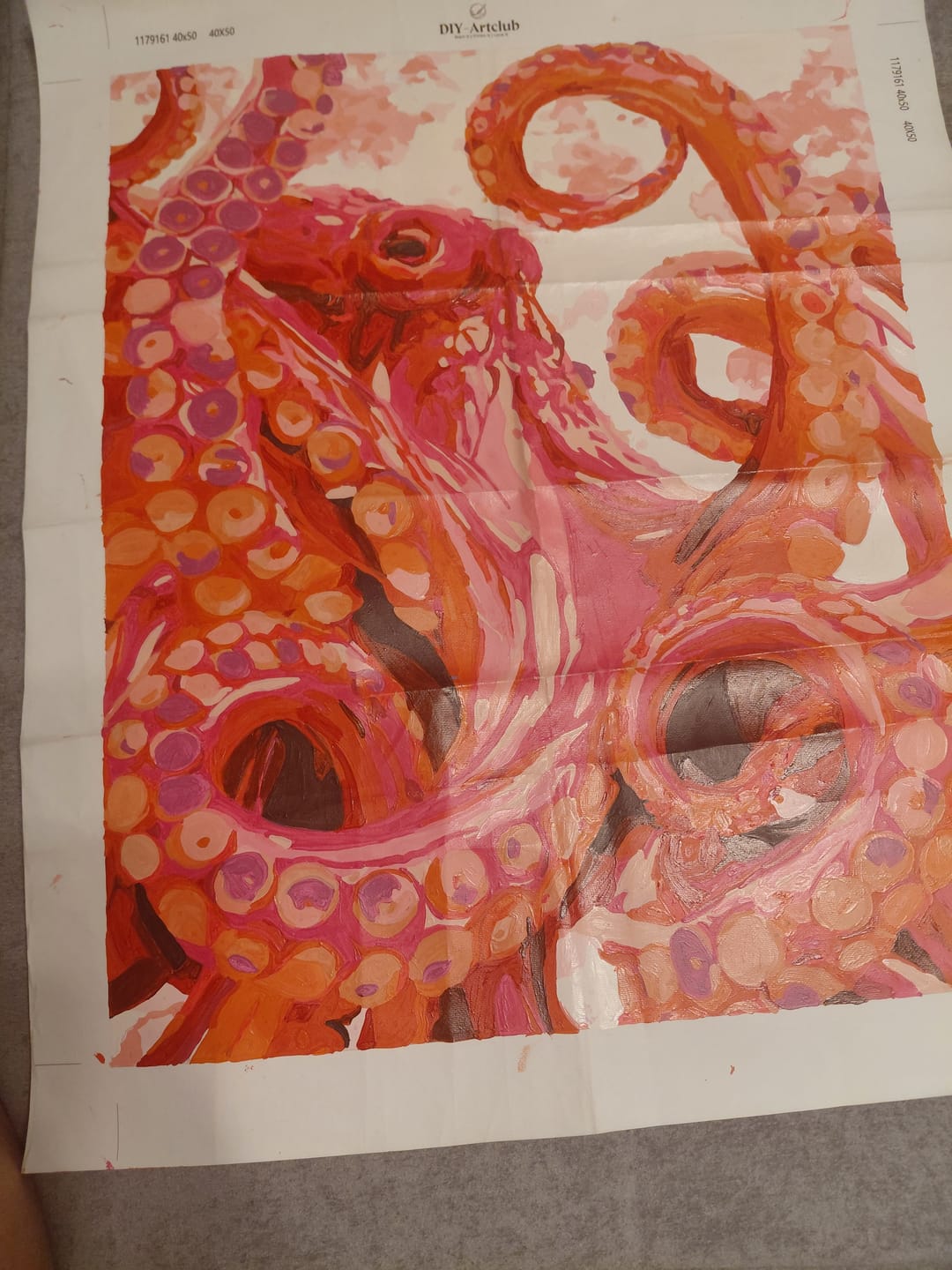 Customer photo review of The Pink Kraken | Paint by Number