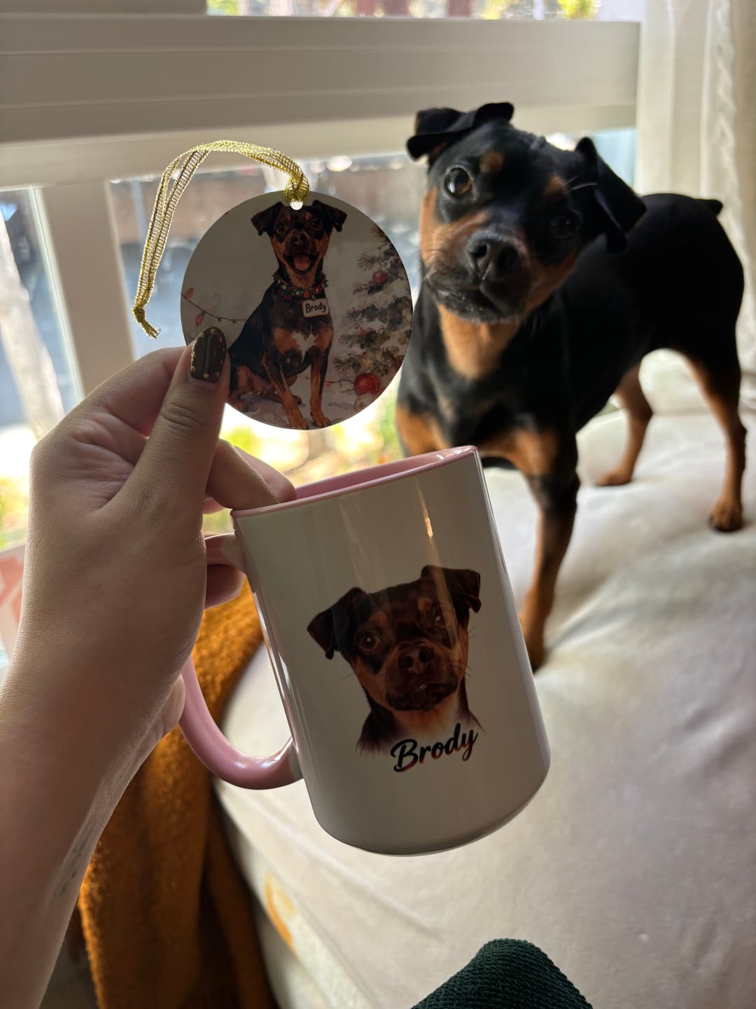 Customer photo review of Christmas Scene Pet Ornament (Booth)