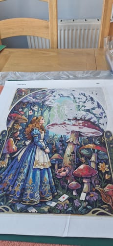 Customer photo review of Alice Caterpillar Cheshire Mushrooms (Paint by Numbers)