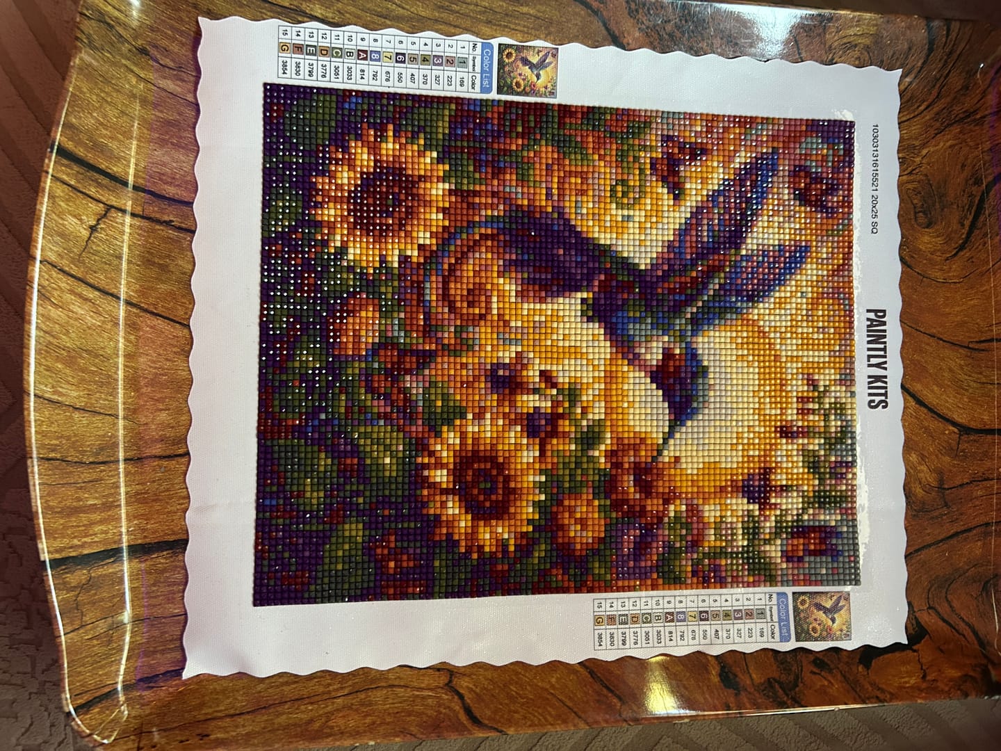 Customer photo review of Hummingbird Sunflower Magic (Diamond Painting)