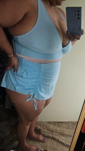 Customer photo review of Emoswim - Damen Badekleid Bauchweg Badeanzüge Schlankmachend Colorblock Kordelzug Bademode
