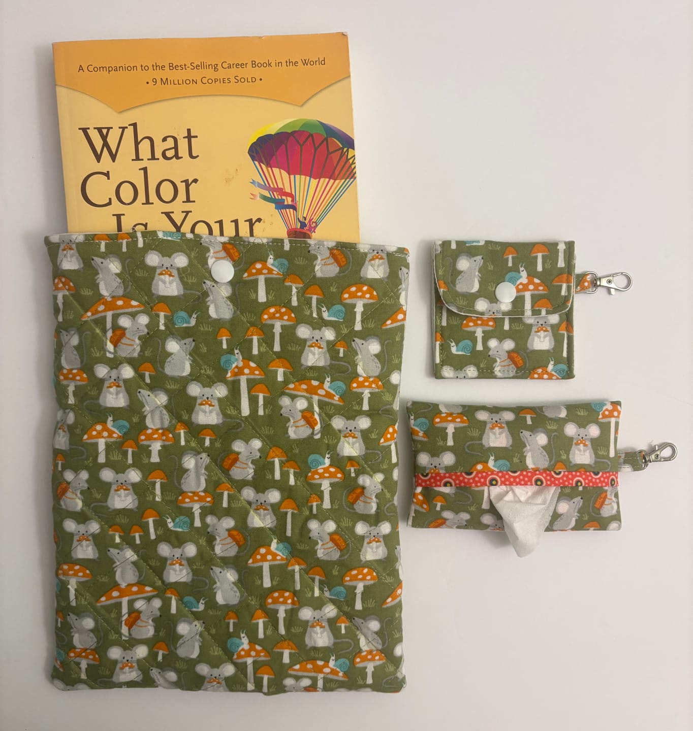 Customer photo review of Mice and Mushrooms on Green - 100% cotton - 43/45 inches wide - Fabric Traditions