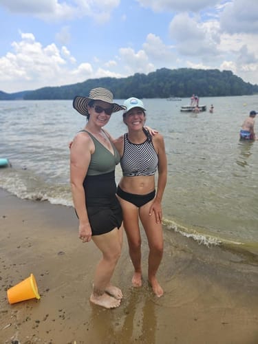 Customer photo review of Emoswim - Damen Badekleid Bauchweg Badeanzüge Schlankmachendes Transparentes Mesh Sarong-Wickelrock Bademode