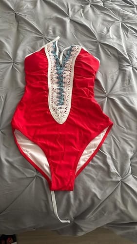 Customer photo review of Emoswim - Geraffter Bauchweg Badeanzug