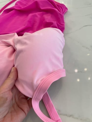 Customer photo review of Emoswim - Damen Badeanzüge Bauchweg Cut-Out High Waist Bademode Wickeloptik Rückenbindung