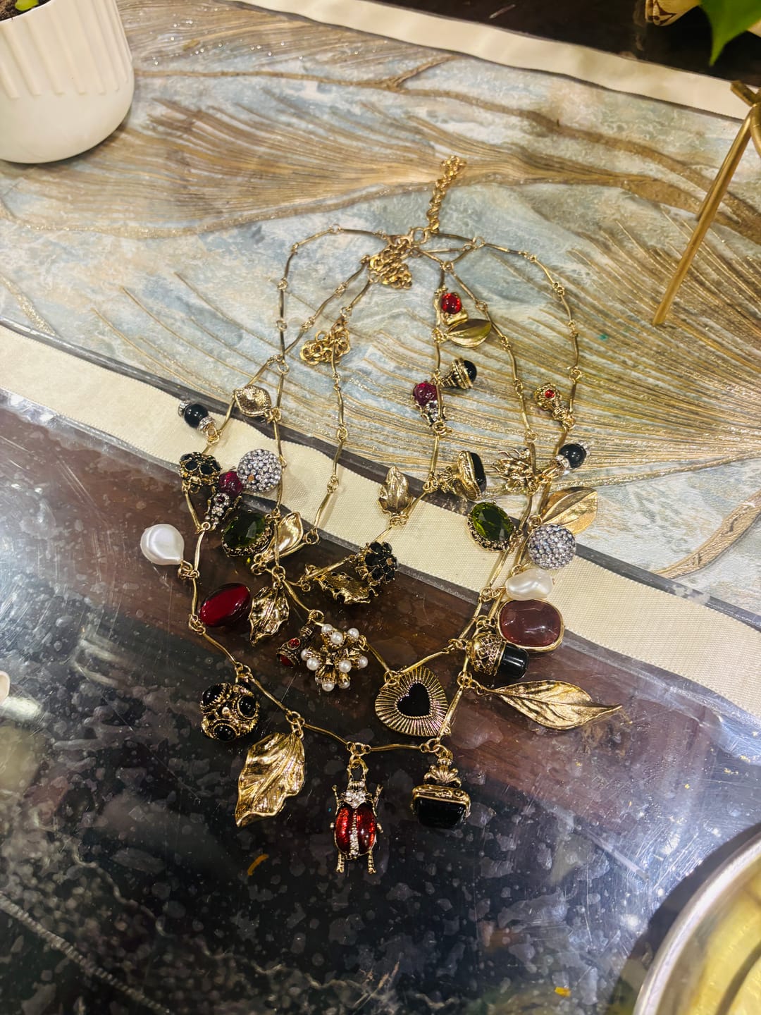 Customer photo review of Heirloom Style Layered Necklace