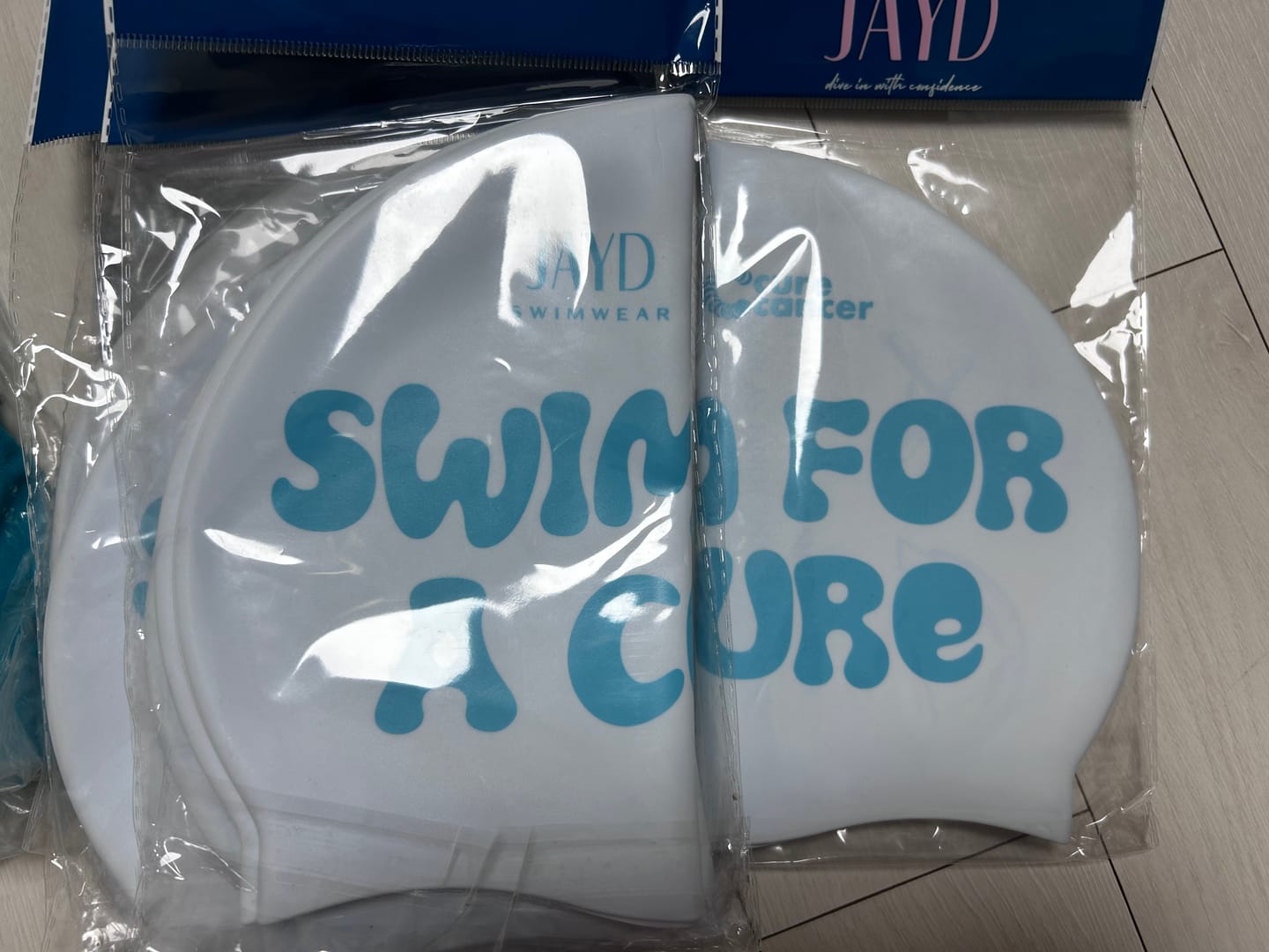 Customer photo review of SWIM FOR A CURE Swim Cap