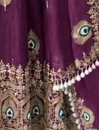 Customer photo review of Purple Embroidered Anarkali Gown