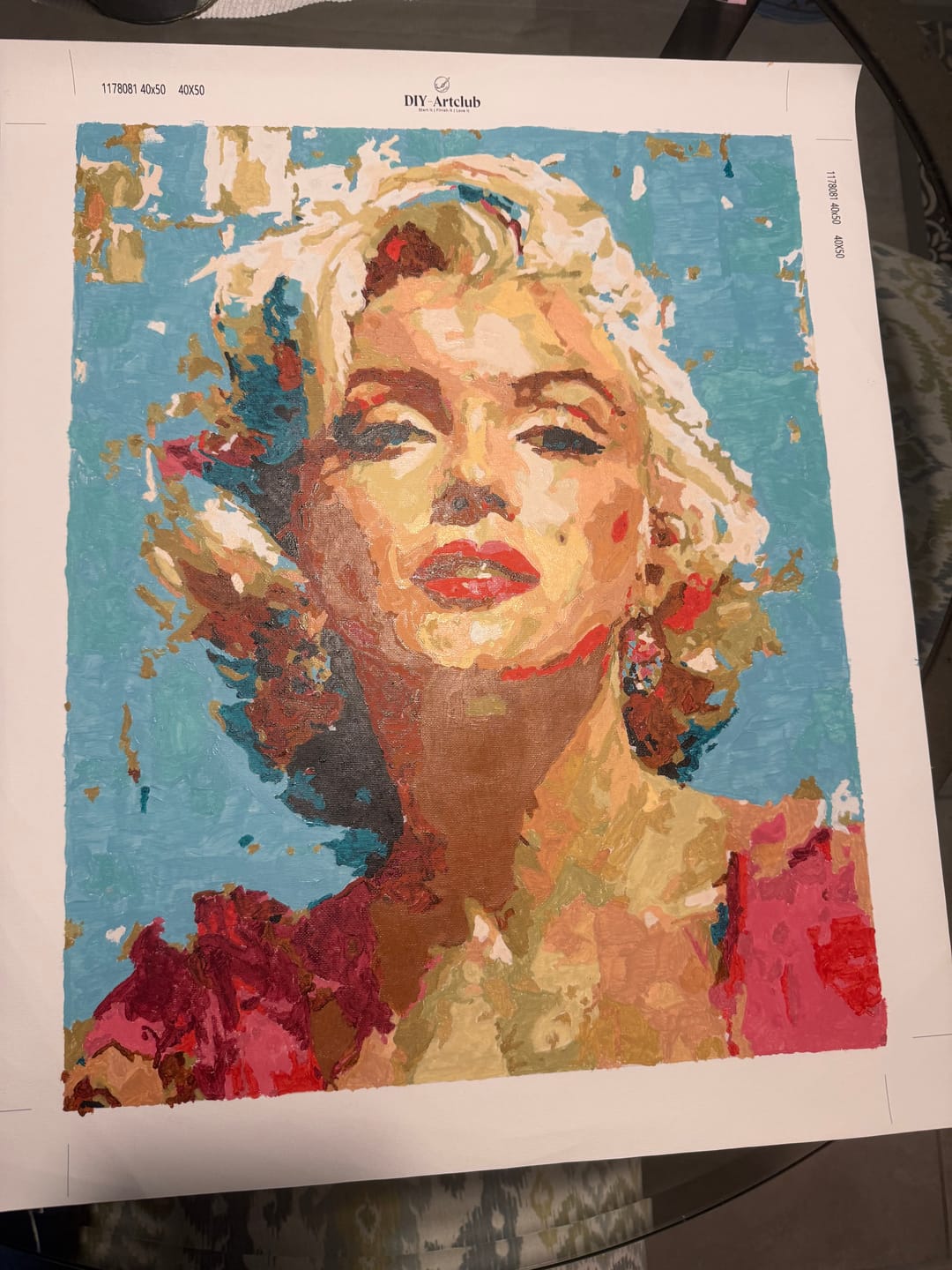 Customer photo review of Expressive Marilyn | Paint by Number