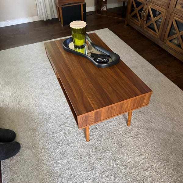 Customer photo review of Black Oak Asymmetrical Wall Mirror – Dune
