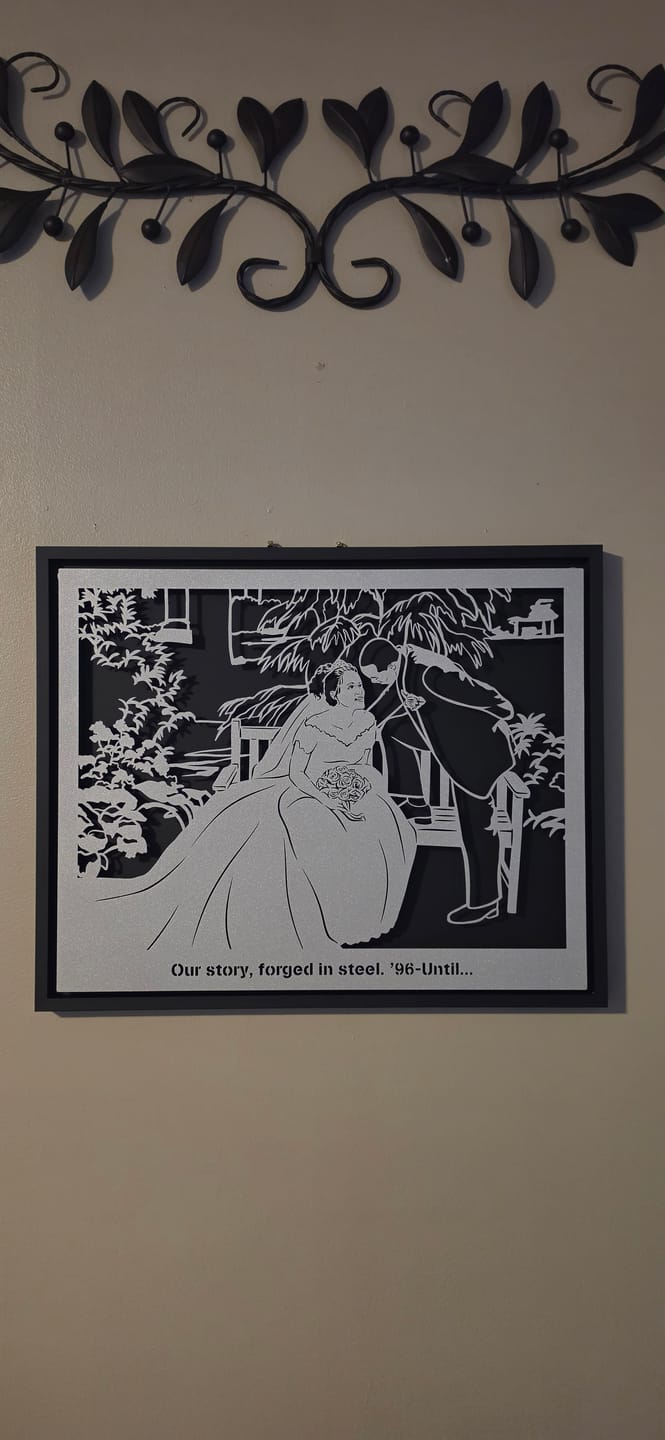 Customer photo review of Wedding Anniversary Metal Portrait