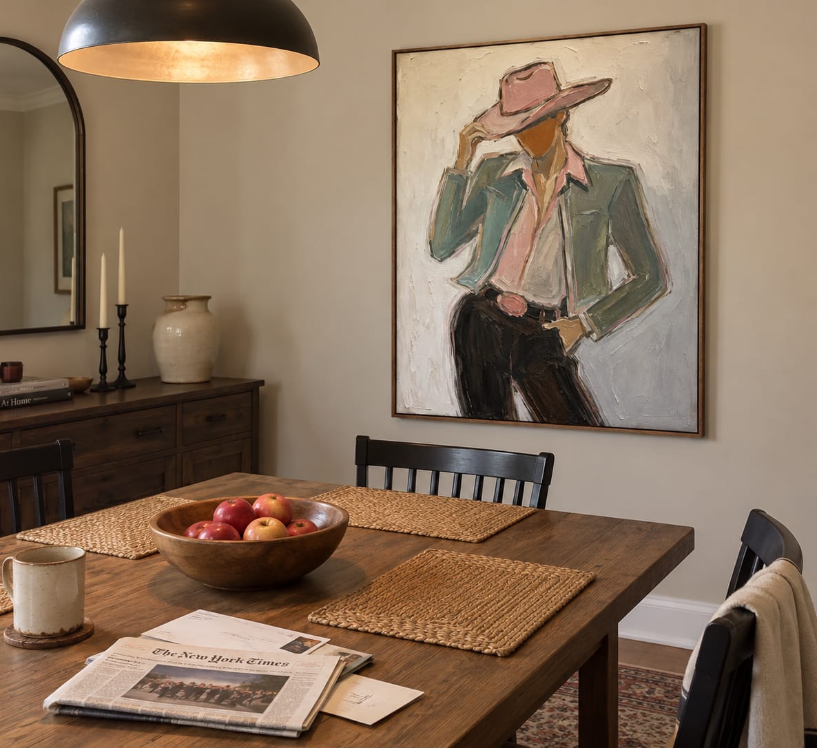 Customer photo review of Dust Rose-Cowgirl Oil Painting