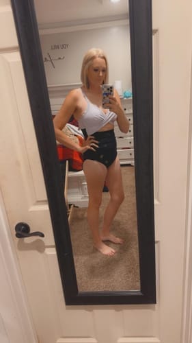 Customer photo review of Emoswim - Damen Badeanzüge Push-Up Bauchweg Bademode V-Ausschnitt Cut-Out Bedeckende Bademode