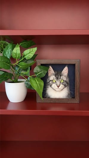 Customer photo review of Custom 3D Felted Cat Frame Portrait