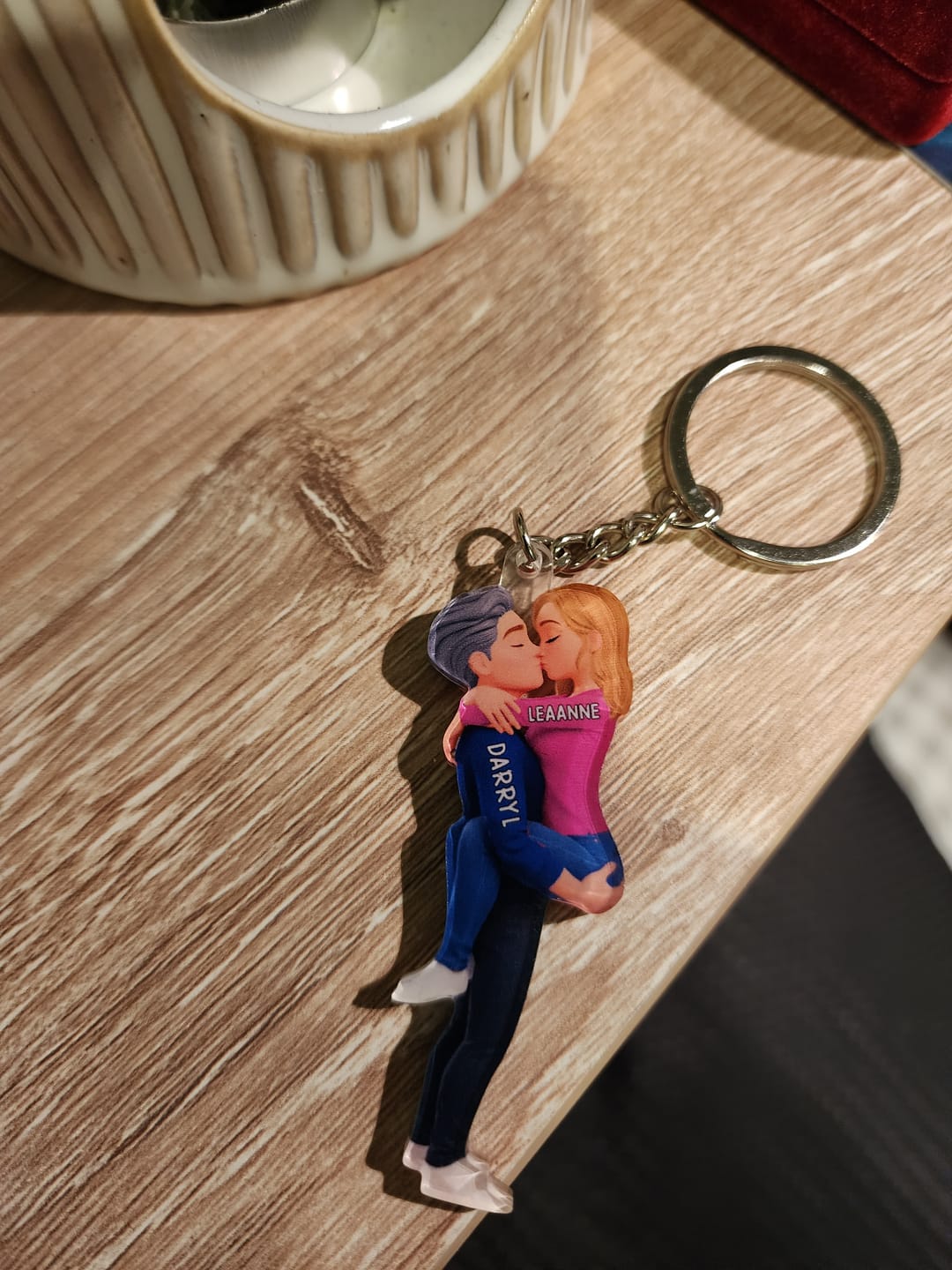 Customer photo review of Kissing Couple - Personalized Keychain, Gift for Couple