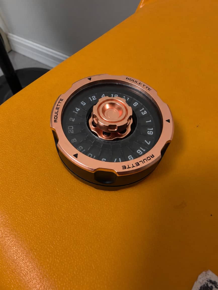 Customer photo review of Metal D20 Decision Spinner