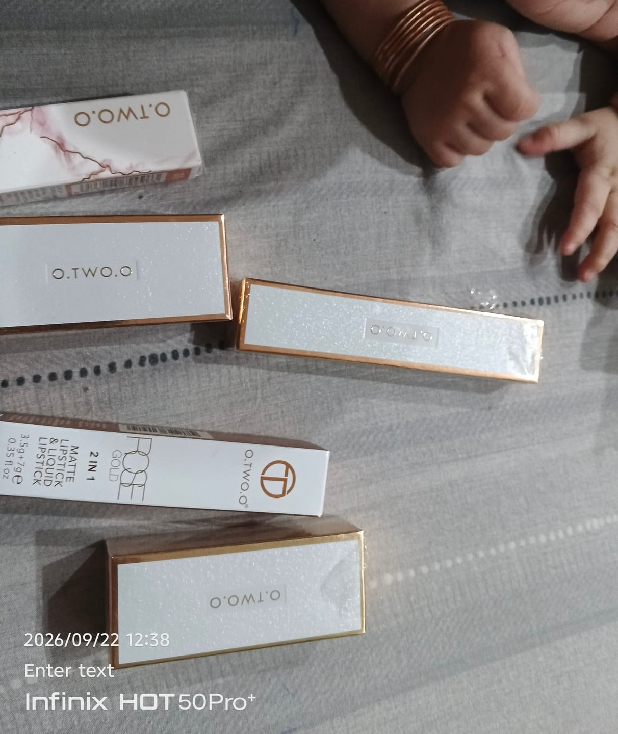 Customer photo review of O.TWO.O ROSE GOLD 2 IN 1 LIPSTICK AND LIPGLOSS