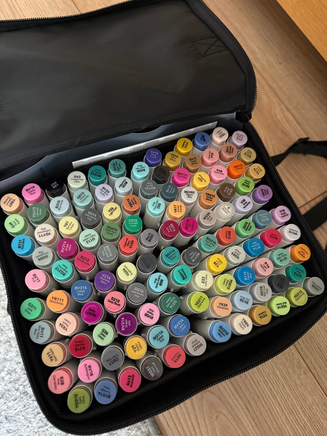 Customer photo review of Ohuhu Honolulu 120 Colors Dual Tips Alcohol Art Markers (New Color Codes)