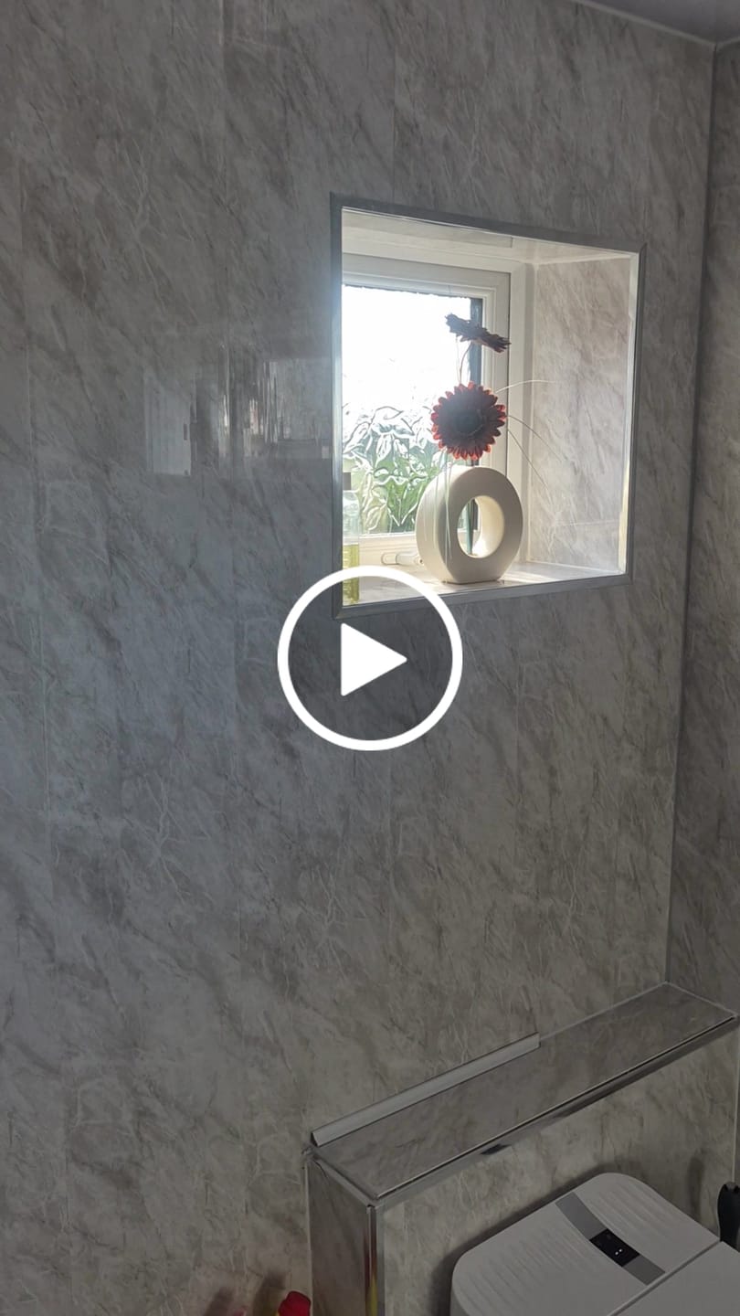 Customer video review of 8mm Storm Grey Marble Bathroom Wall Panel - Pack of 4