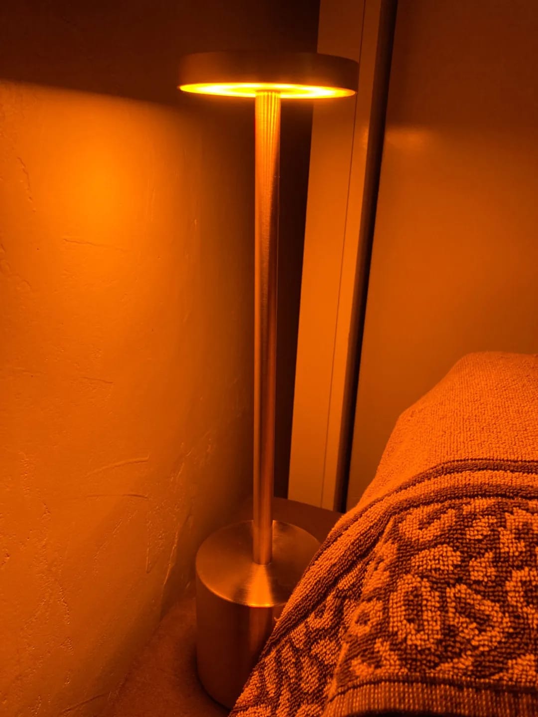 Customer photo review of Gold Table Lamp for Bedside, Cordless Rechargeable, 34 cm