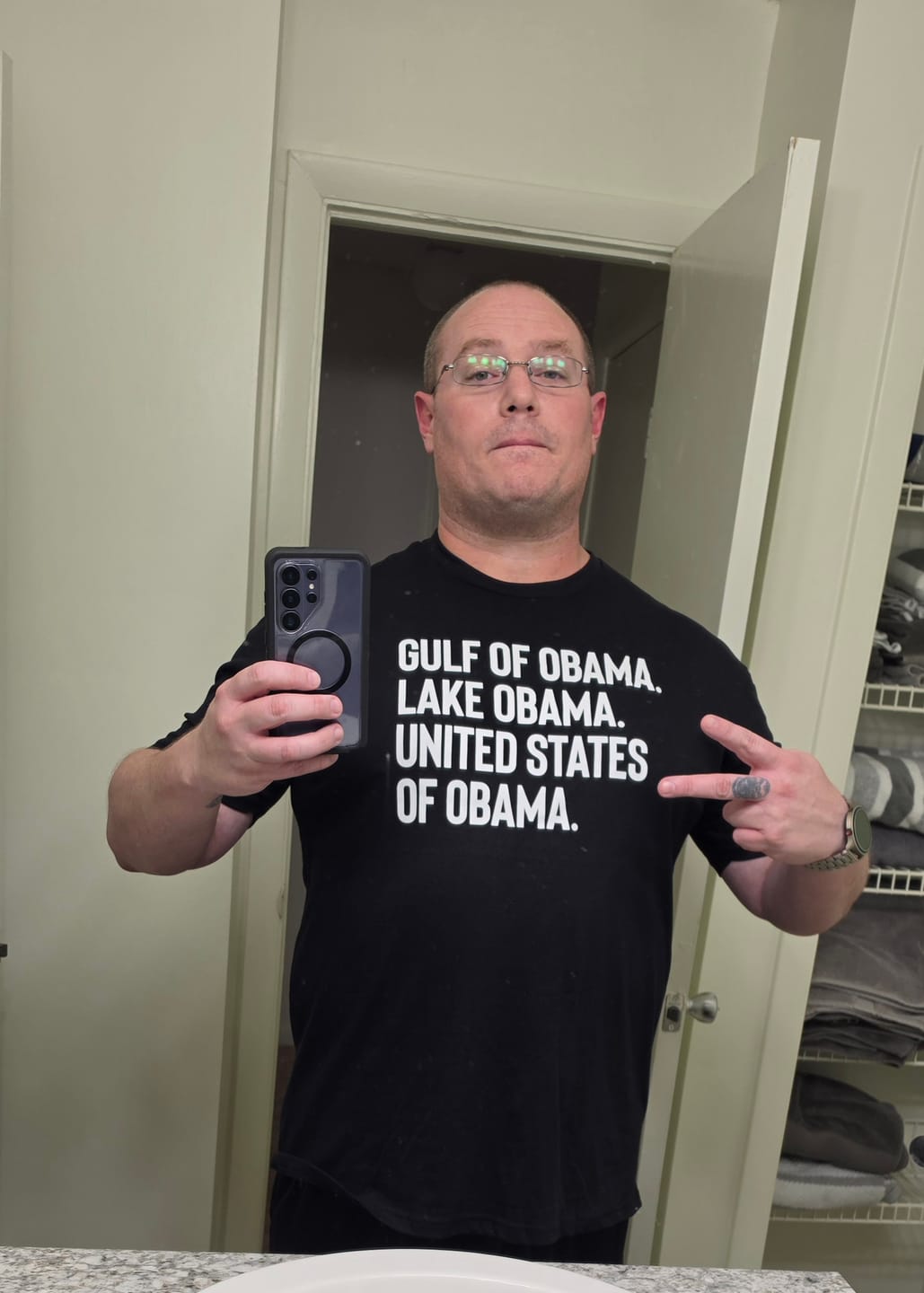 Customer photo review of Gulf of Obama. Lake Obama. The United States of Obama Unisex Tee