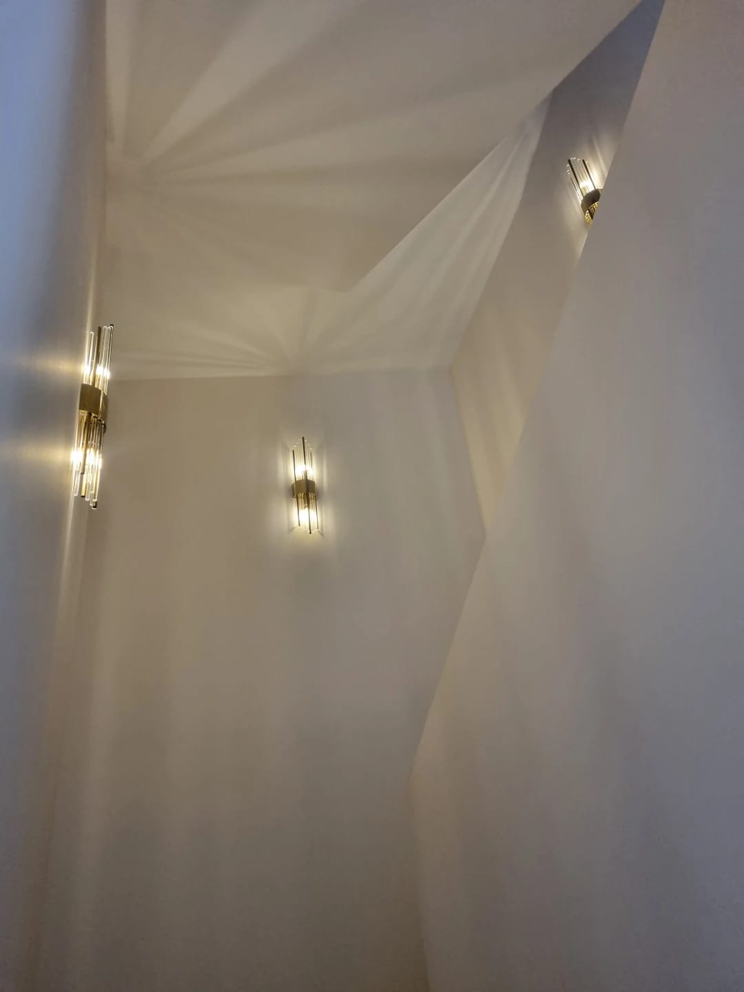 Customer photo review of Black Wall Light for Hallway, Slim Crystal Rods, 56 cm