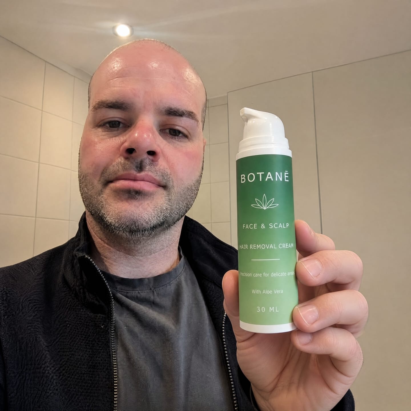 Customer photo review of Hair Removal Cream Made for face + scalp