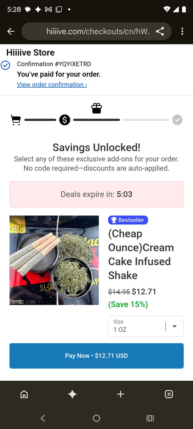 Customer photo review of (Cheap Ounce)Apple Fritter Infused Shake