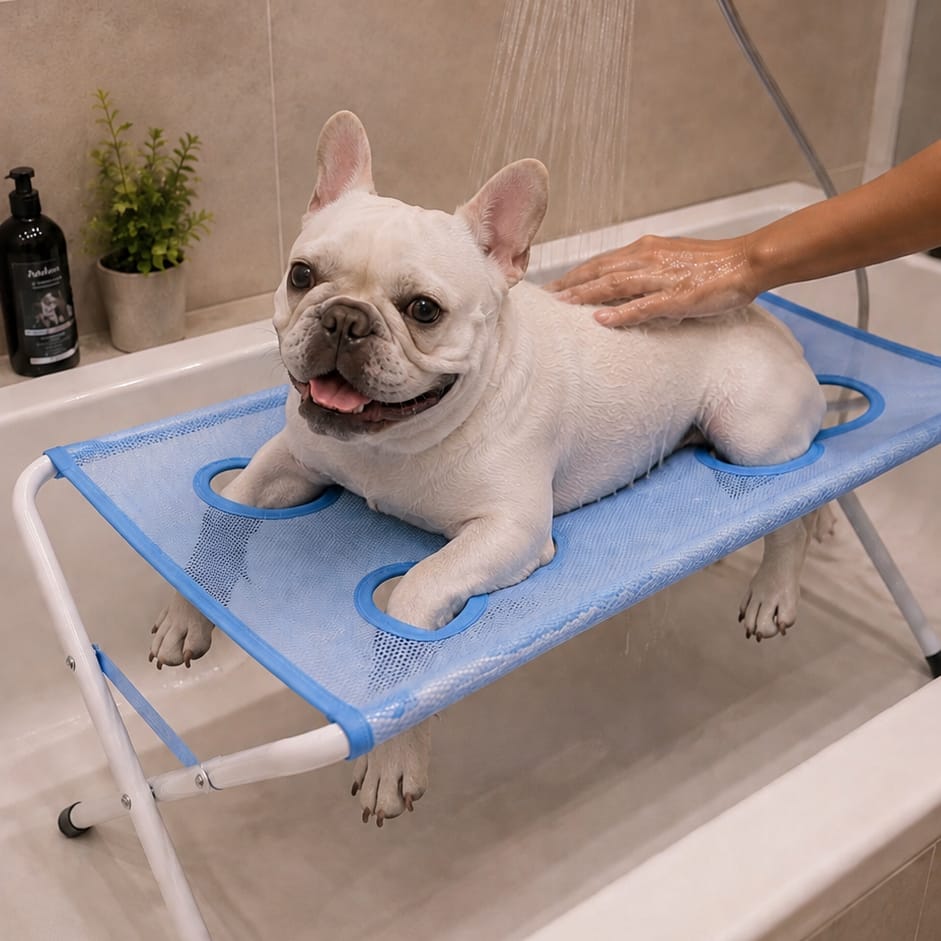 Customer photo review of Hamaca de baño para mascota