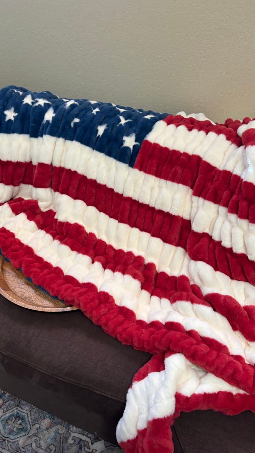 Customer photo review of Hugs Flag Blanket