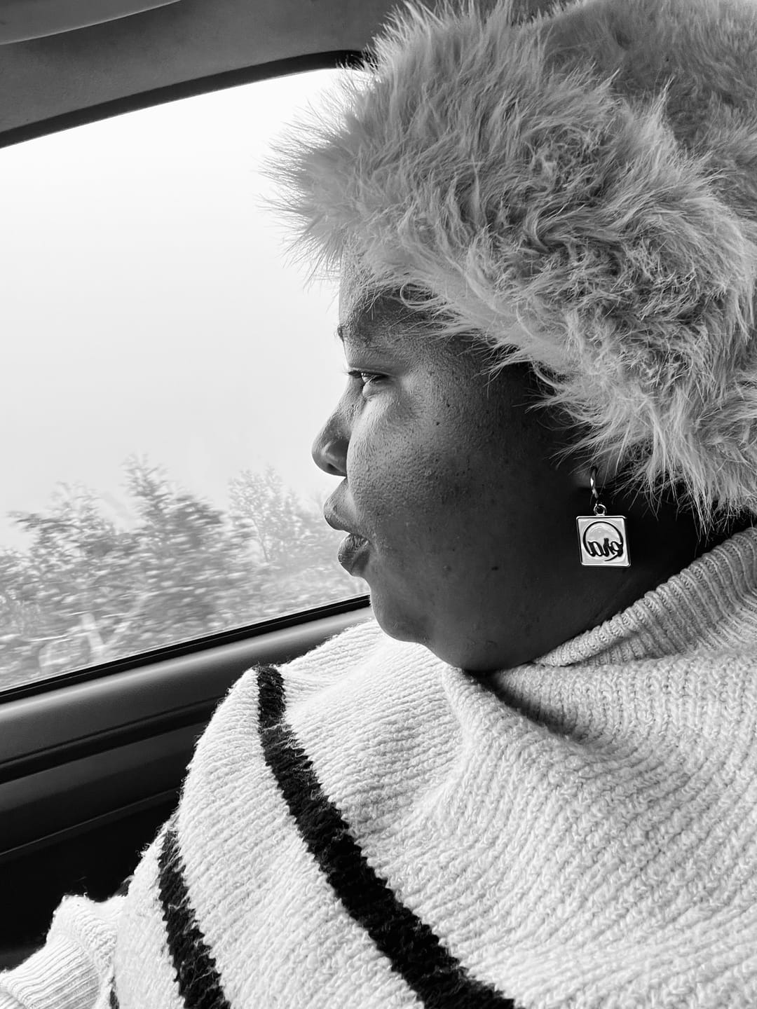 Customer photo review of Silver Pearl Square Drop Earring