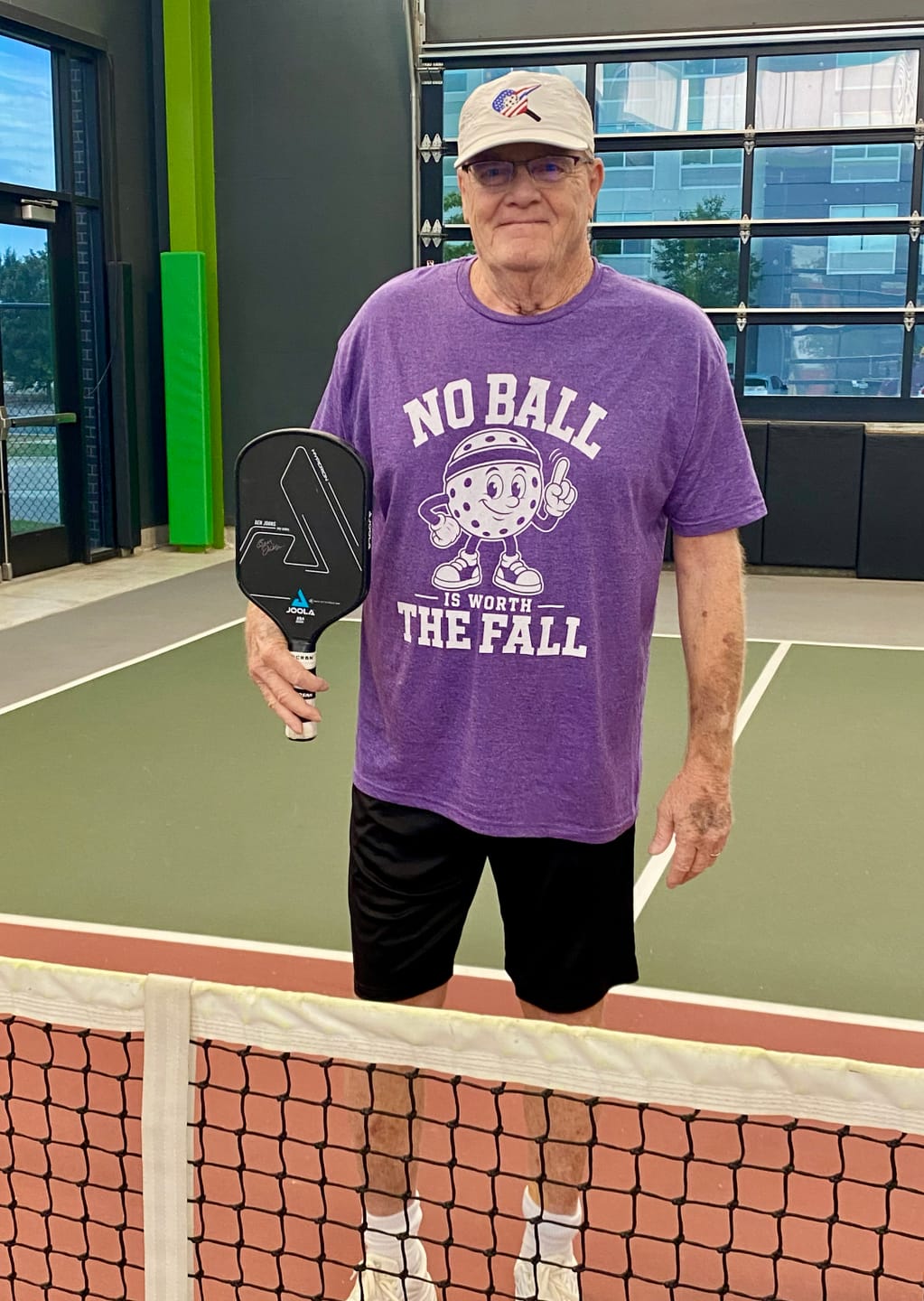 Customer photo review of No Ball Is Worth The Fall Vintage Pickleball T-Shirt