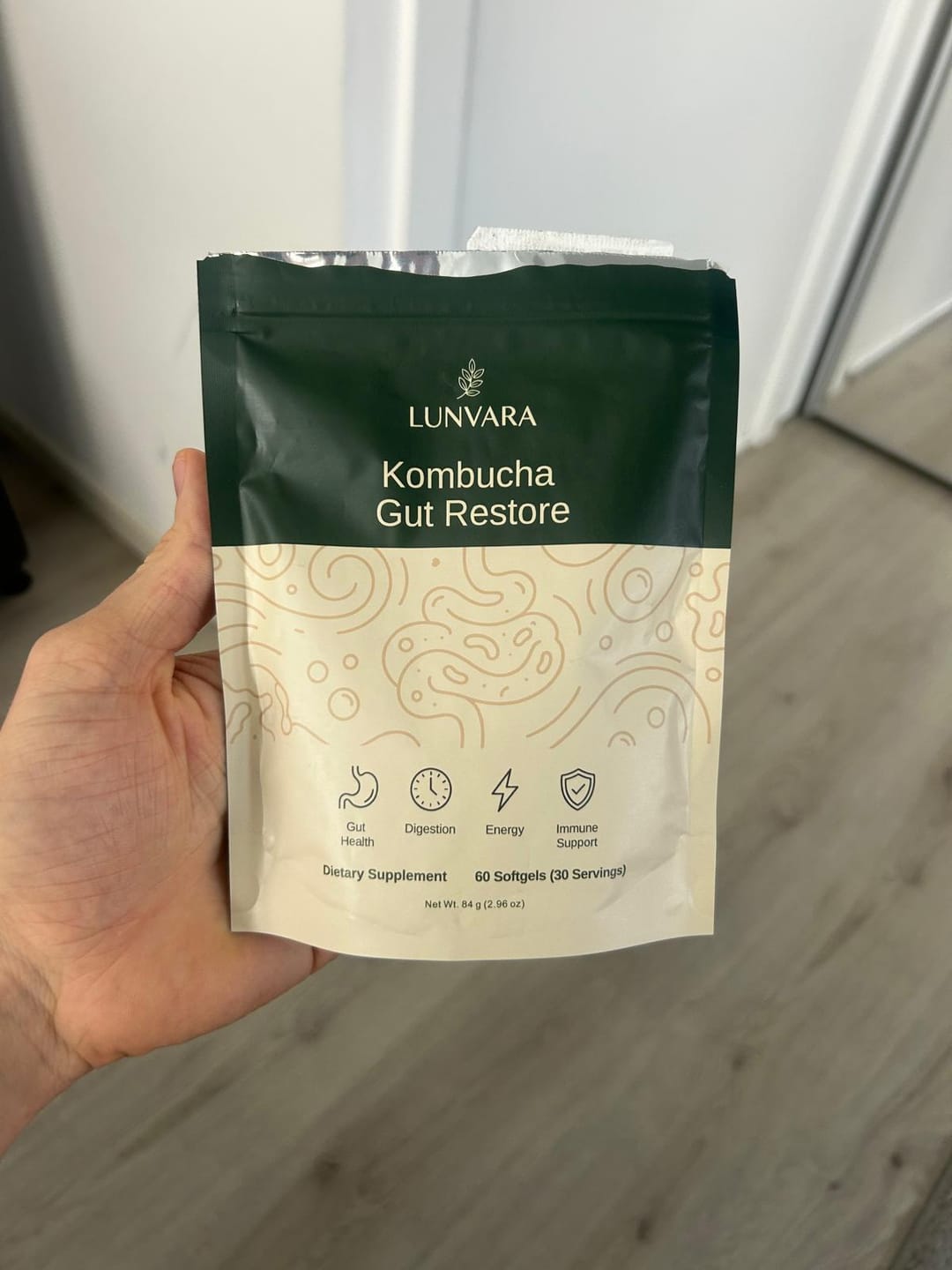 Customer photo review of Kombucha Gut Restore Softgels