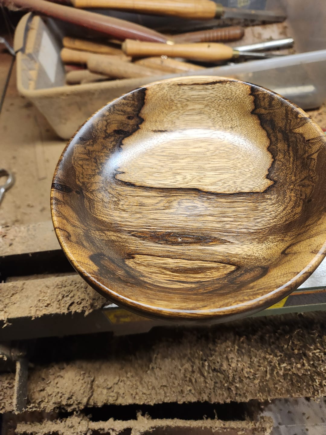 Customer photo review of Black Limba Bowl Blank for Woodworking Projects