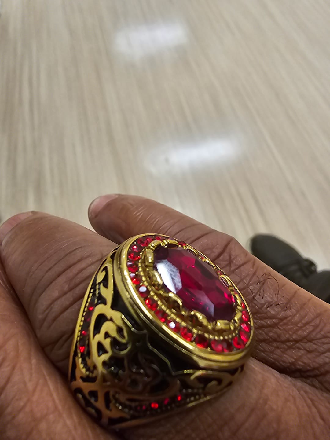 Customer photo review of Royal Inferno Men's Ring