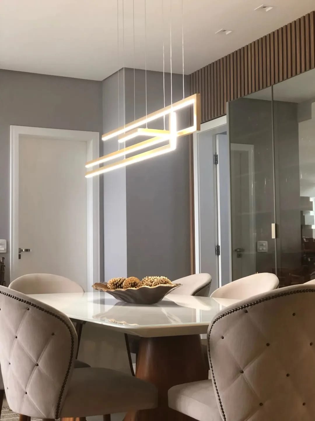 Customer photo review of Black Chandelier for Stairwell, Geometric Design, 150 cm