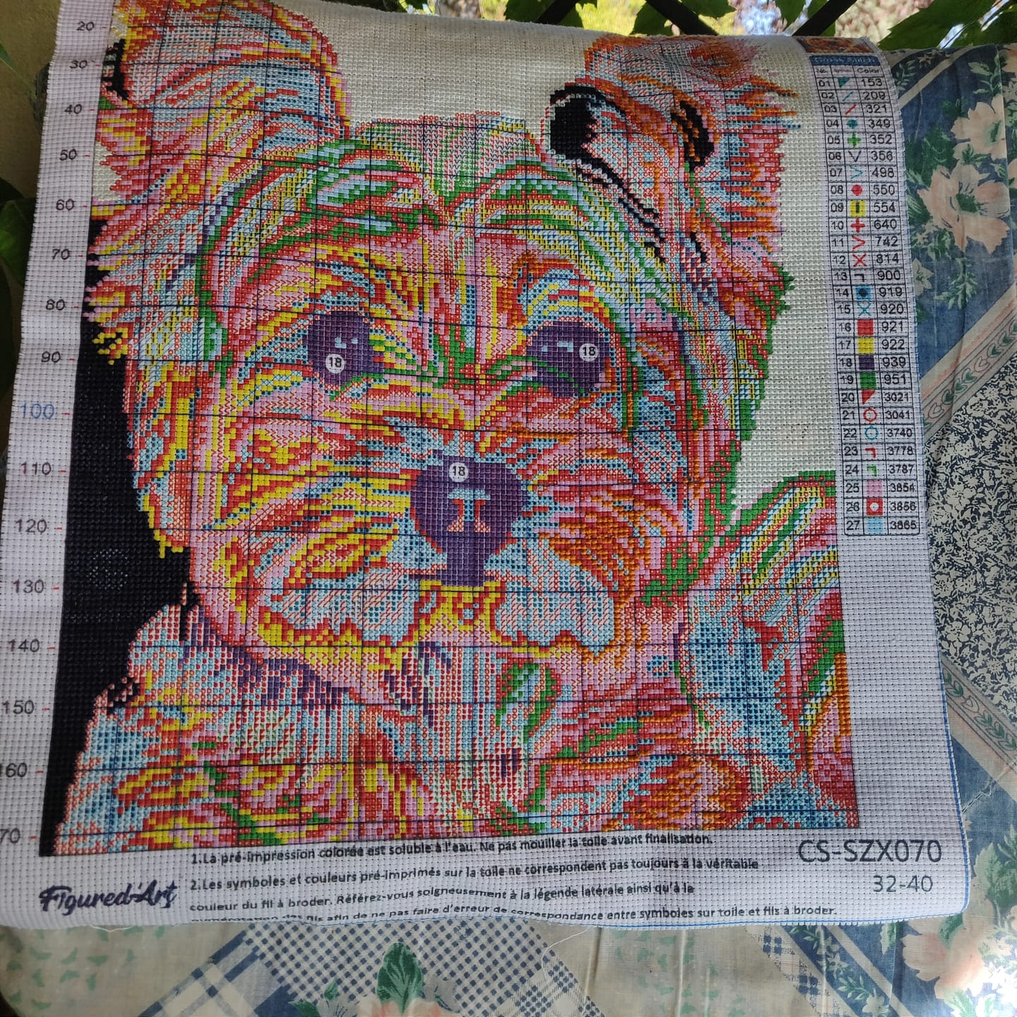 Customer photo review of Broderie Point de Croix - Yorkshire Terrier