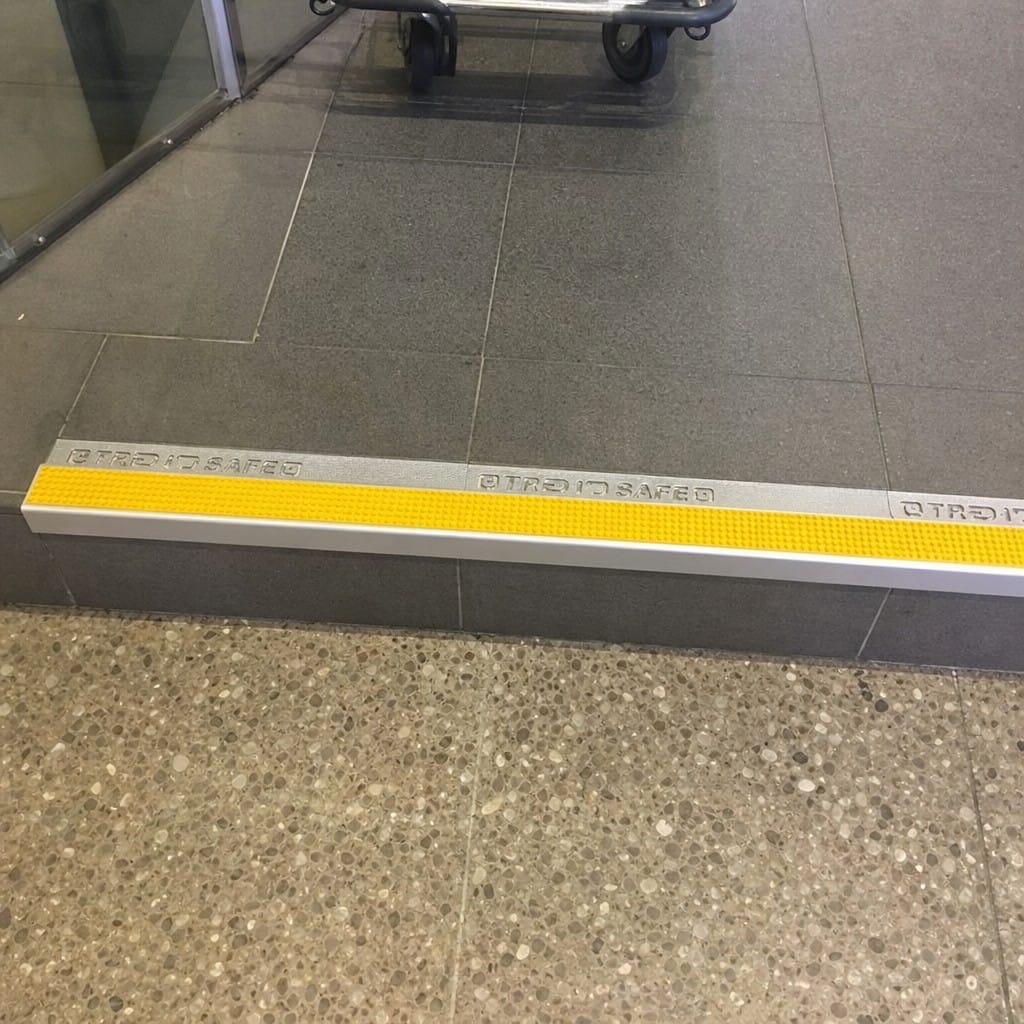 Customer photo review of Heavy Duty Tile-In Stair Nosing 56 x 55mm, Quartz Textured Anti-Slip Insert, for 10mm & 12.5mm Tiles