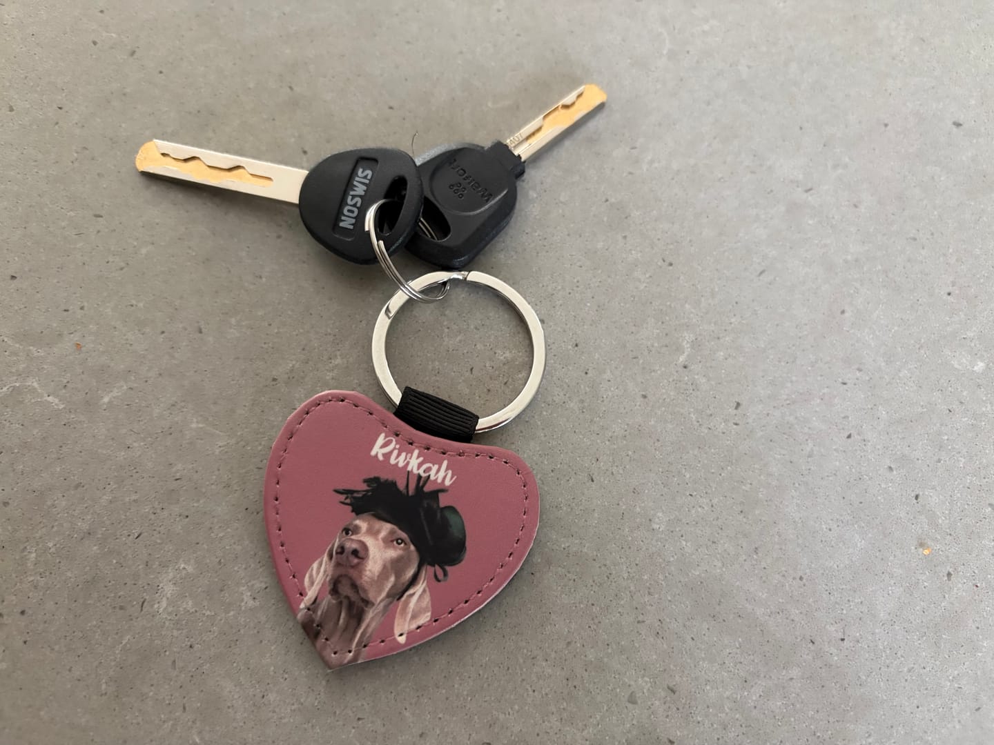 Customer photo review of Huisdier portret - Gepersonalliseerde sleutelhanger