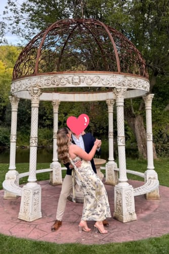 Customer photo review of Ashton Maxi Dress in Snow Petal by Amanda Uprichard - RENTAL