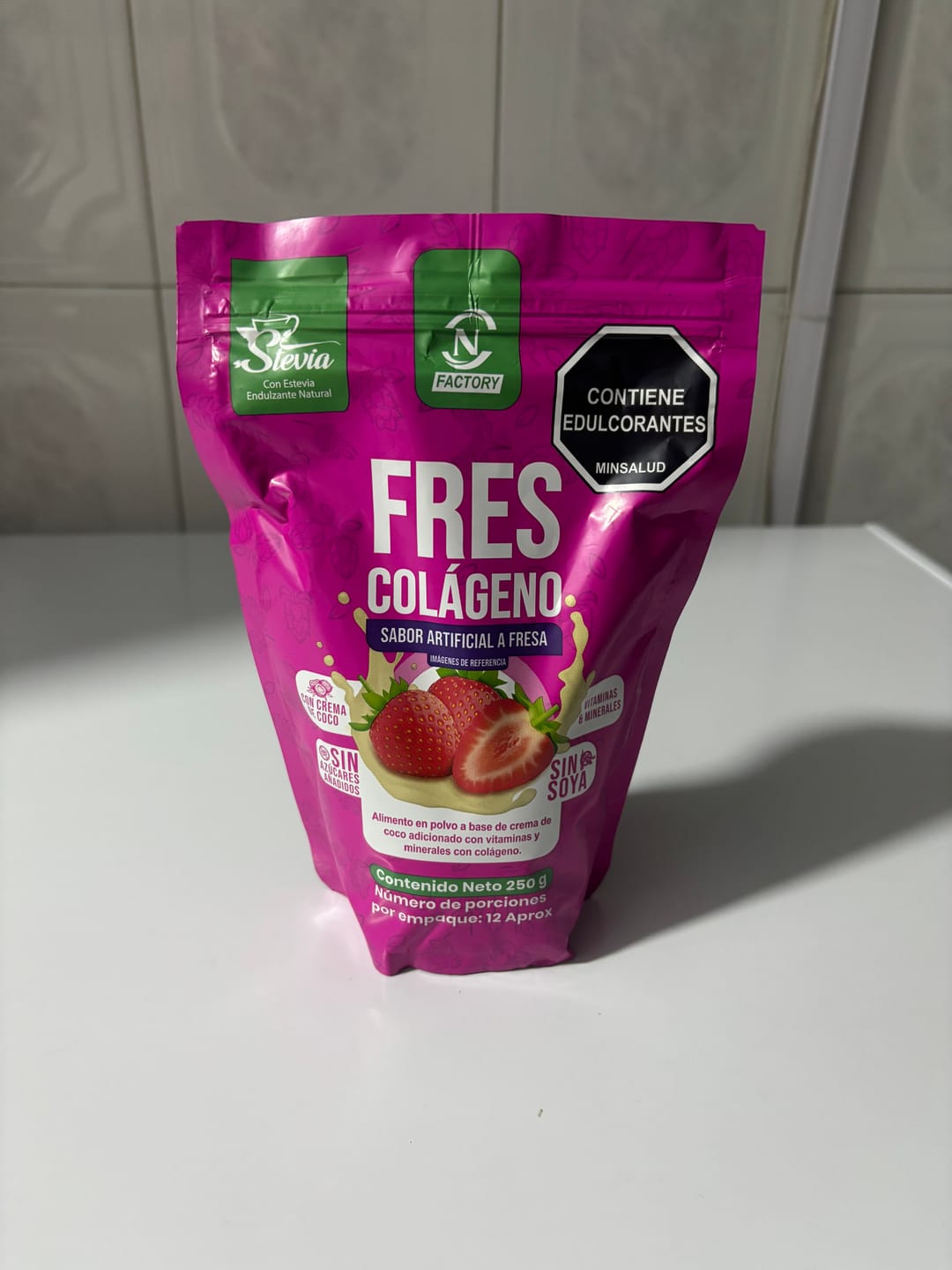 Customer photo review of 🎁 Frescolágeno Fresa Doypack 250 g - Nutrition Factory (100% off)