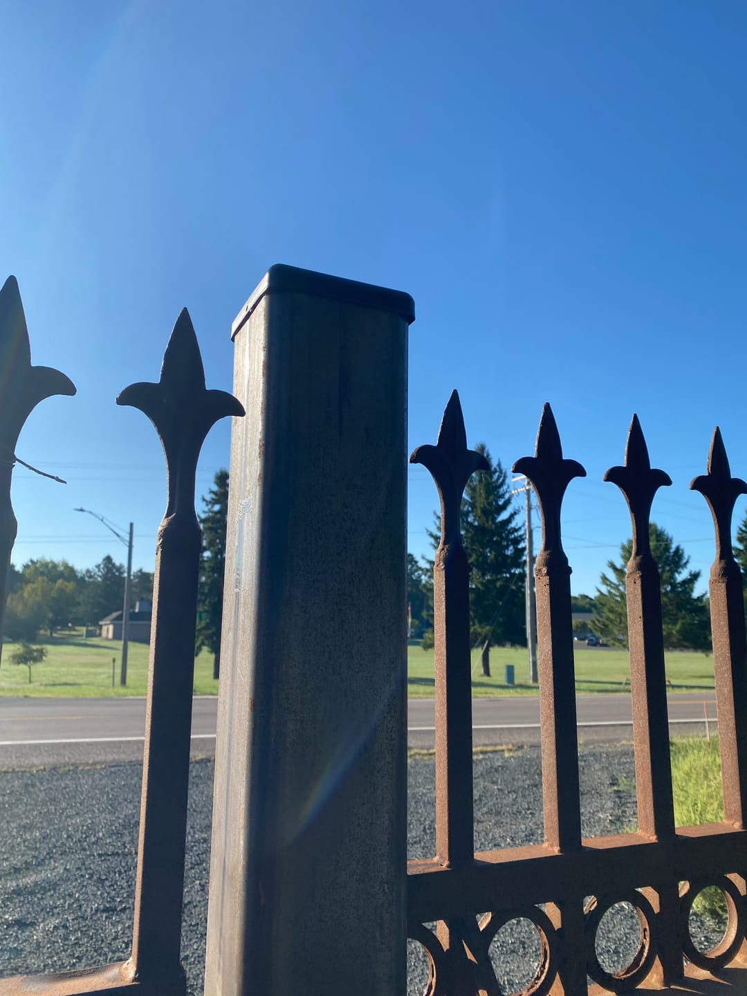 Customer photo review of Flat Top Steel Post Cap (Multiple Post Sizes Available)
