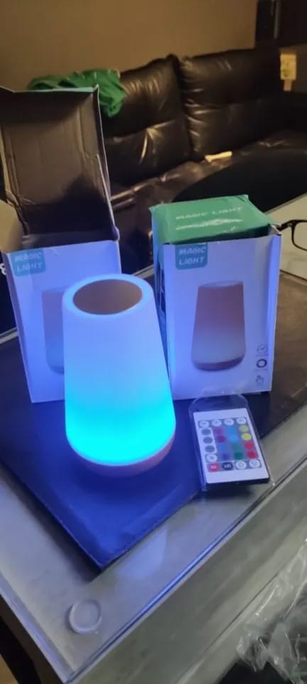 Customer photo review of Colour-Changing Table Lamp for Bedside, Remote Control, 12 cm