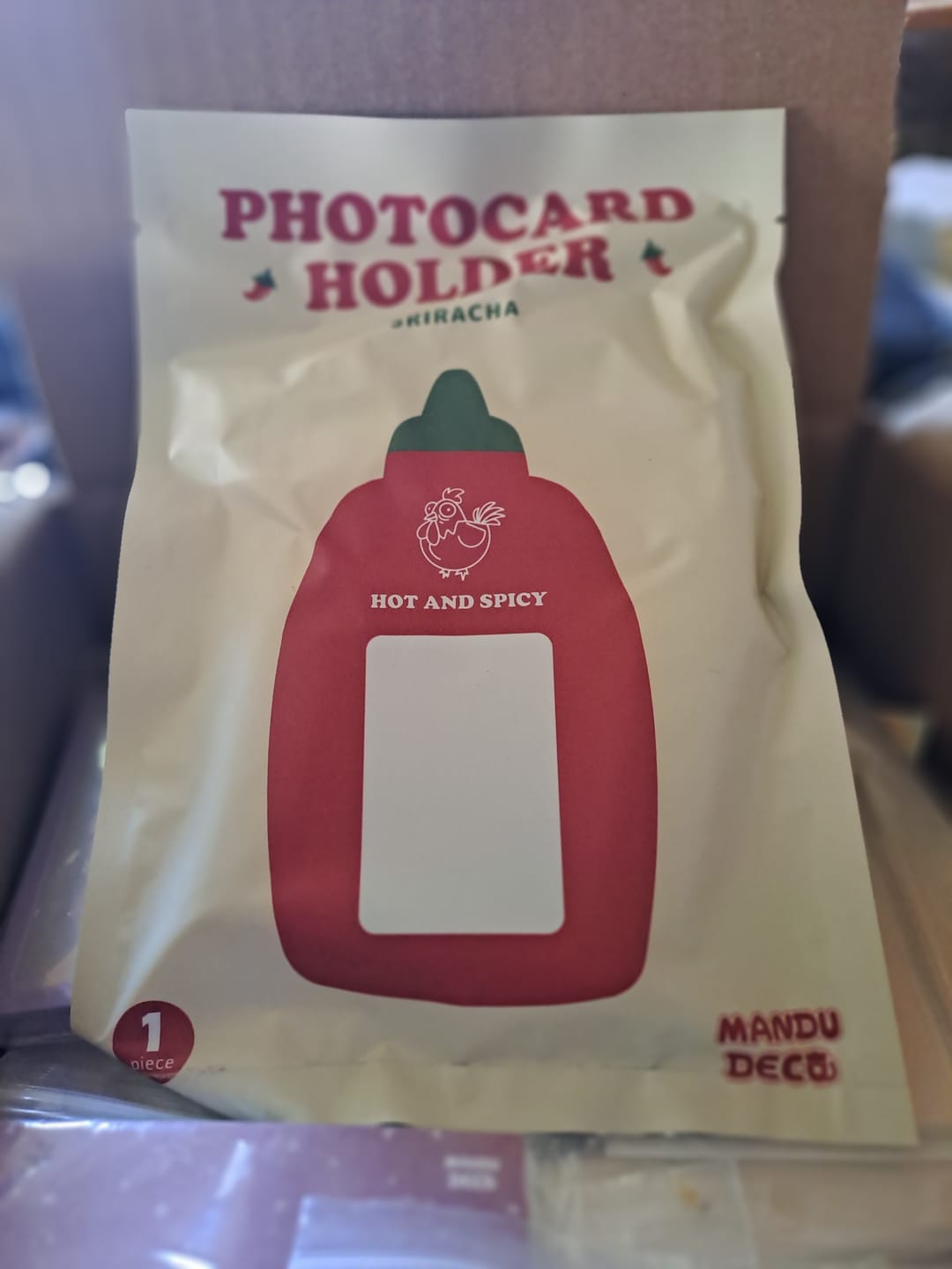 Customer photo review of SRIRACHA PHOTOCARD HOLDER