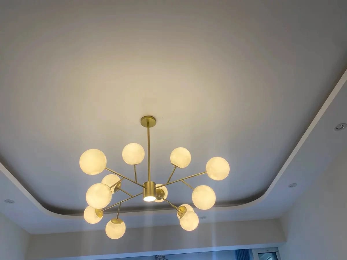 Customer photo review of Glass Chandelier for Bedroom, Branching Arms, 110 cm