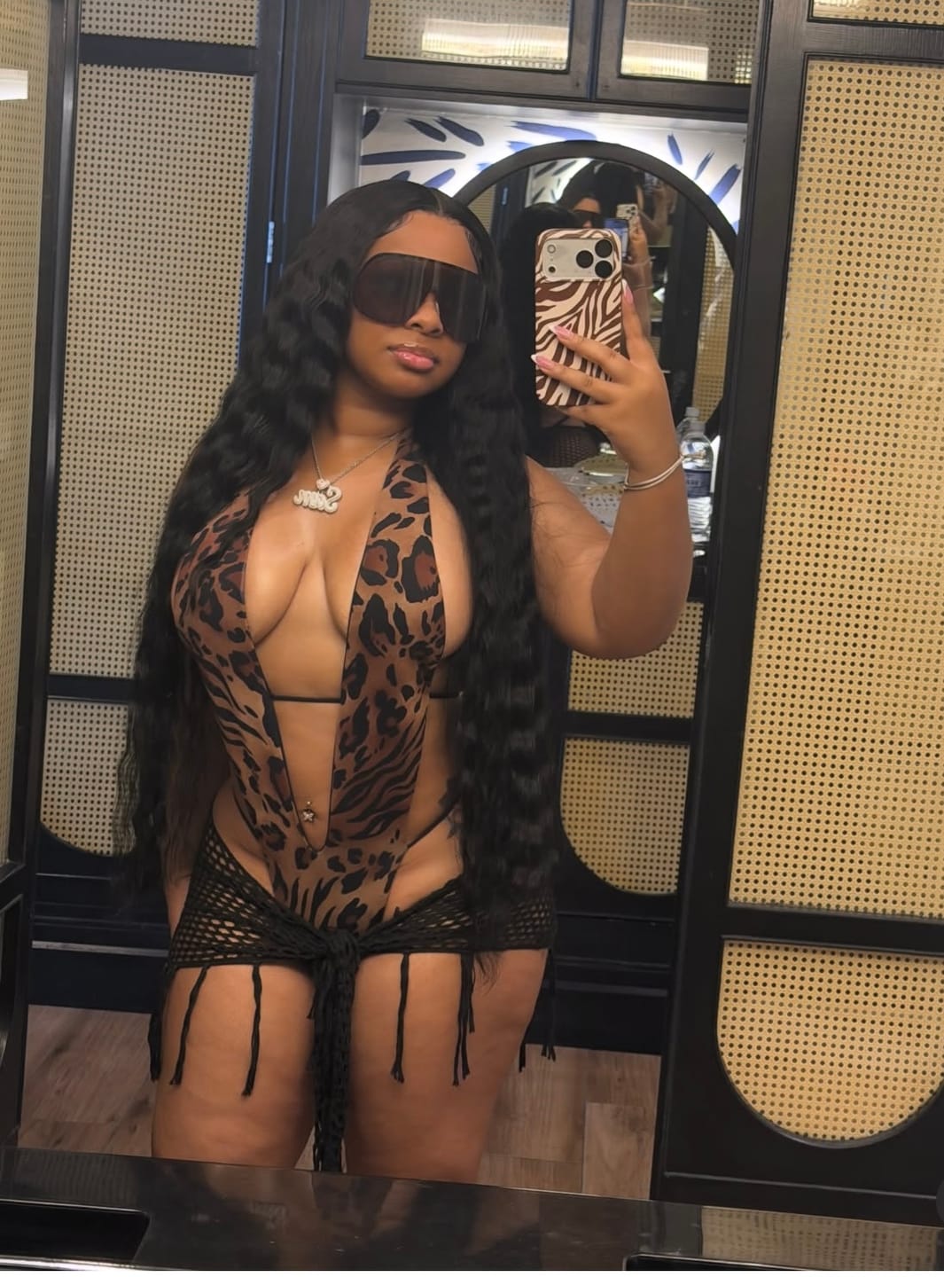 Customer photo review of Zuri One Piece — Animal